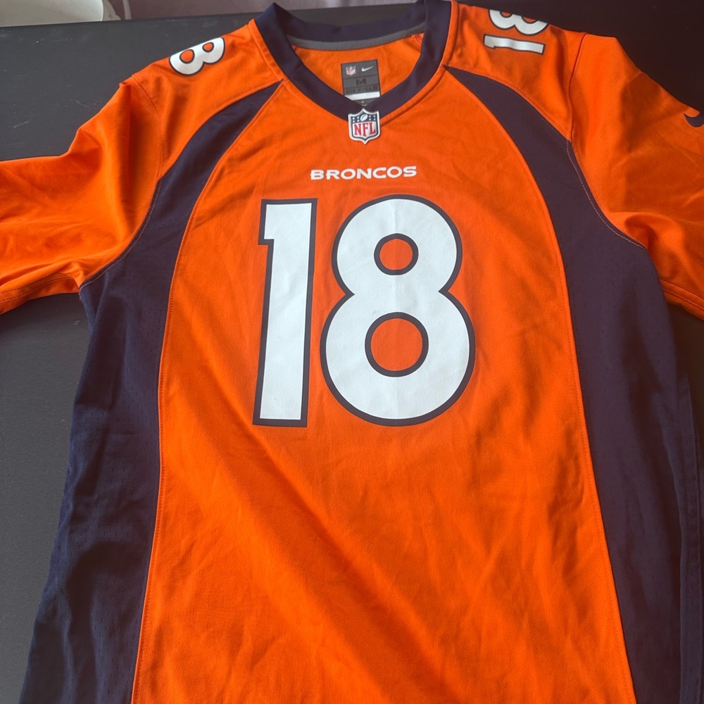 Nike Orange and Navy Broncos Jersey